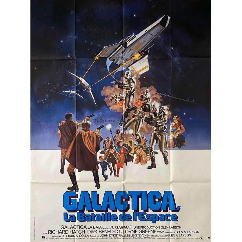 BATTLESTAR GALACTICA French Movie Poster- 47x63 in. - 1978 - Glen A. Larson, Dirk Benedict