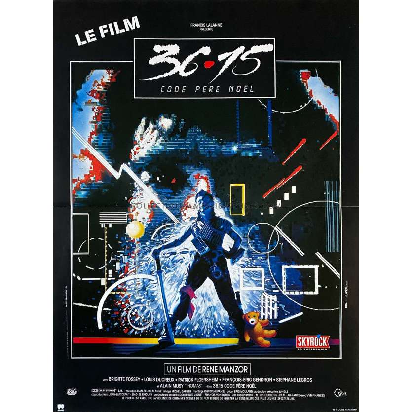 3615 CODE PERE NOEL Affiche de film- 40x54 cm. - 1989 - Brigitte Fossey, René Manzor