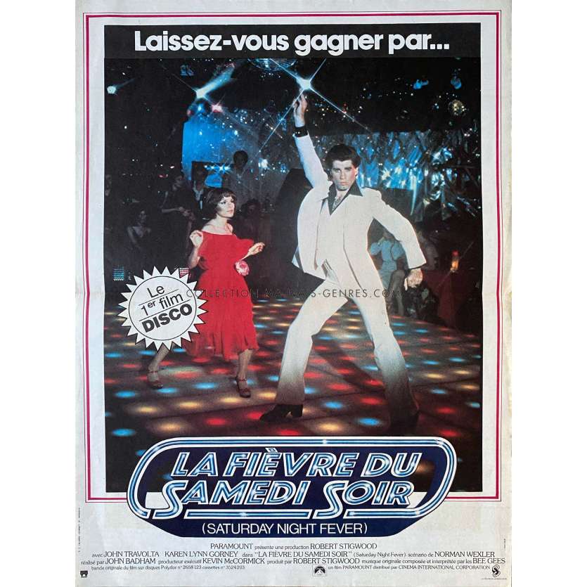 LA FIEVRE DU SAMEDI SOIR Affiche de film 1ere sortie. - 40x54 cm. - 1977 - John Travolta, John Badham