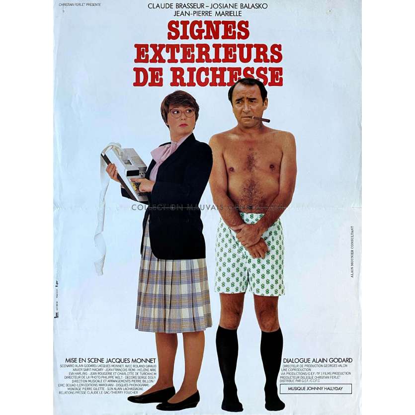 SIGNES EXTERIEURS DE RICHESSE Affiche de film- 40x54 cm. - 1983 - Claude Brasseur, Jacques Monnet