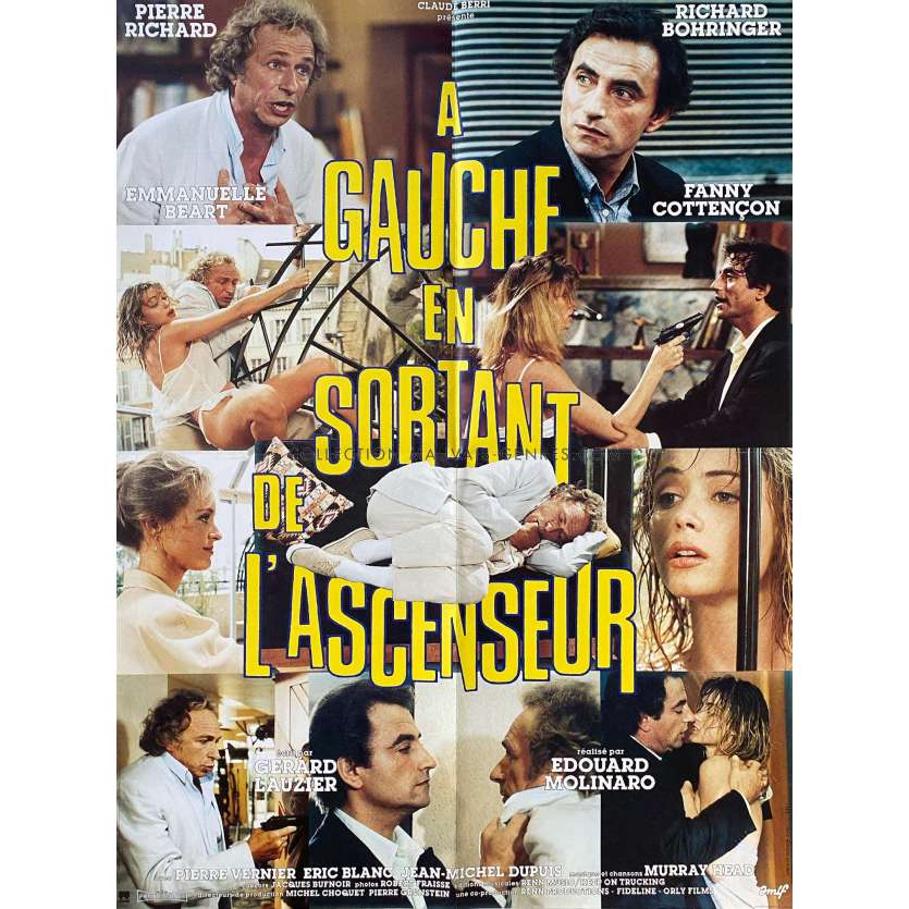 A GAUCHE EN SORTANT DE L'ASCENSEUR French Movie Poster- 23x32 in. - 1988 - Edouard Molinaro, Pierre Richard