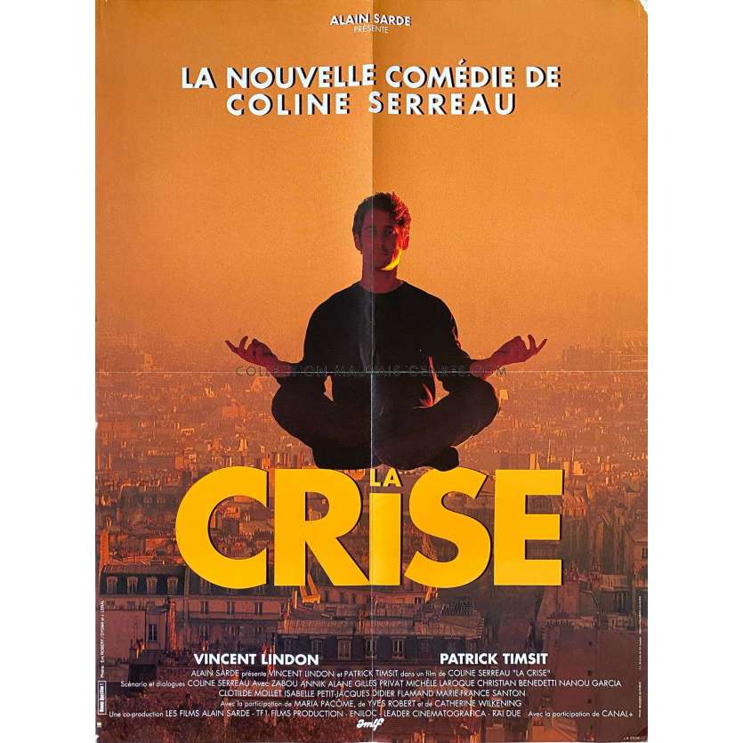 LA CRISE Affiche de film- 60x80 cm. - 1992 - Vincent Lindon, Coline Serreau