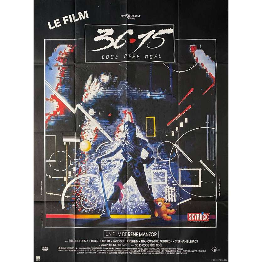 3615 CODE PERE NOEL Affiche de film- 120x160 cm. - 1989 - Brigitte Fossey, René Manzor