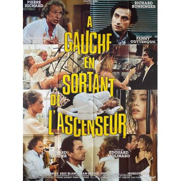 A GAUCHE EN SORTANT DE L'ASCENSEUR Affiche de film- 120x160 cm. - 1988 - Pierre Richard, Edouard Molinaro