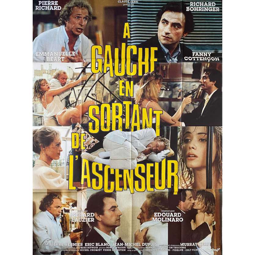 A GAUCHE EN SORTANT DE L'ASCENSEUR French Movie Poster- 47x63 in. - 1988 - Edouard Molinaro, Pierre Richard