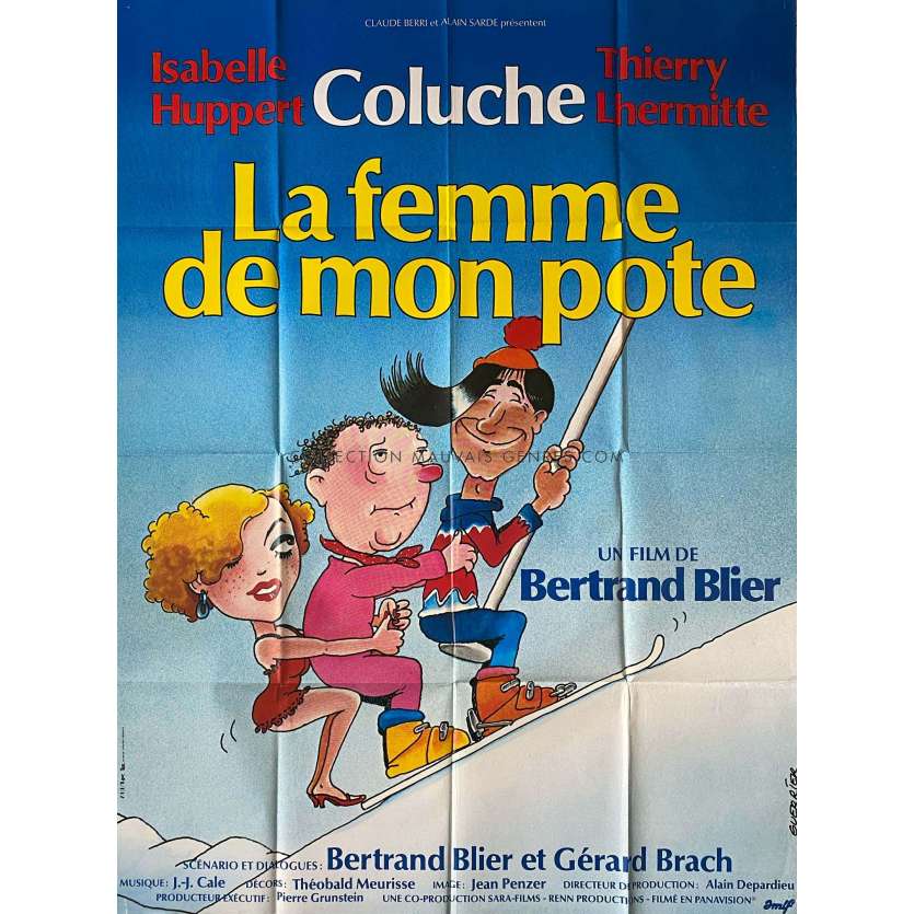 LA FEMME DE MON POTE Affiche de film- 120x160 cm. - 1983 - Coluche, Bertrand Blier