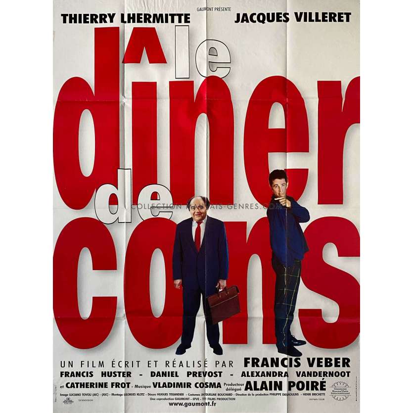 LE DINER DE CONS Affiche de film- 120x160 cm. - 1998 - Jacques Villeret, Francis Veber