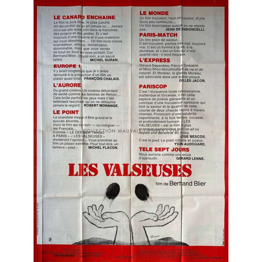 GOING PLACES French Movie Poster Text version. - 47x63 in. - 1974 - Bertrand Blier, Patrick Dewaere