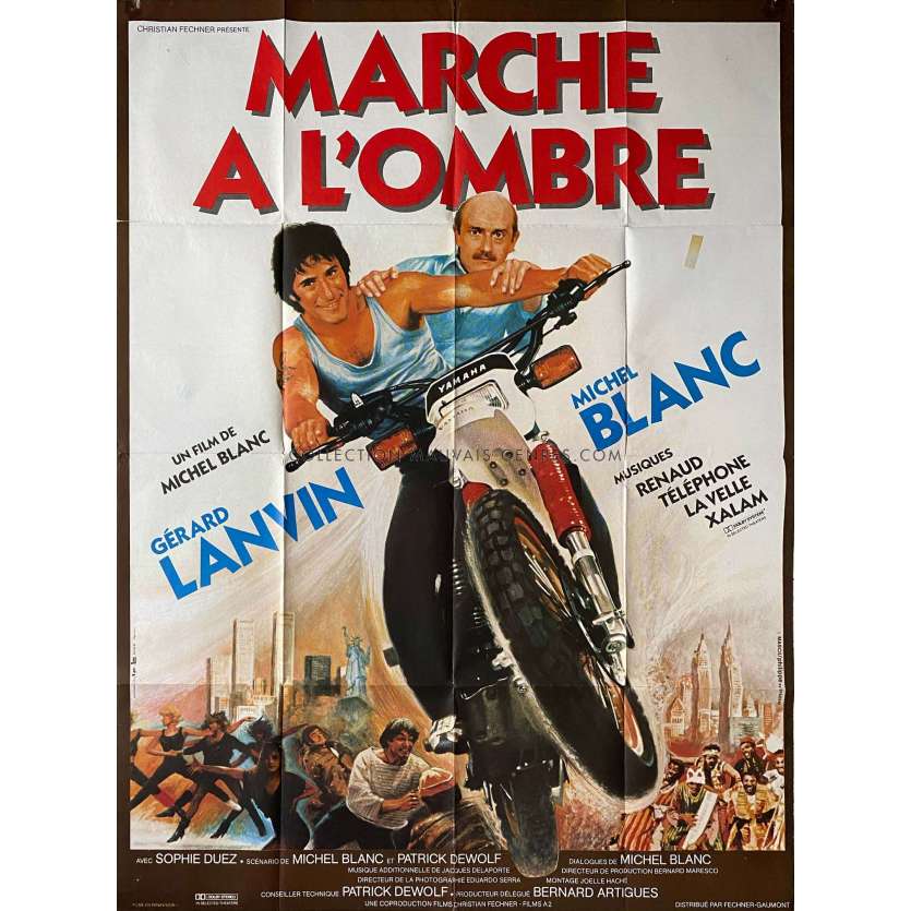 MARCHE A L'OMBRE Affiche de film- 120x160 cm. - 1984 - Gérard Lanvin, Michel Blanc