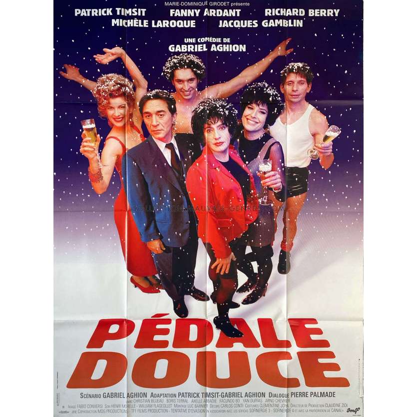 PEDALE DOUCE Affiche de film Version fête. - 120x160 cm. - 1996 - Patrick Timsit, Gabriel Aghion