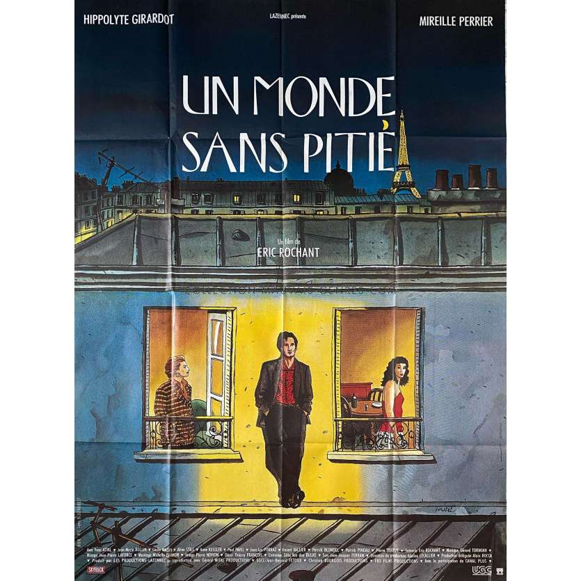 UN MONDE SANS PITIE Affiche de film- 120x160 cm. - 1989 - Hippolyte Girardot, Eric Rochant