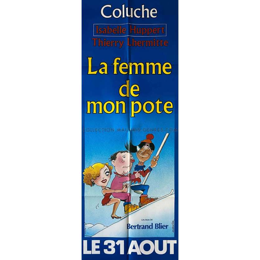 LA FEMME DE MON POTE Affiche de film- 60x160 cm. - 1983 - Coluche, Bertrand Blier