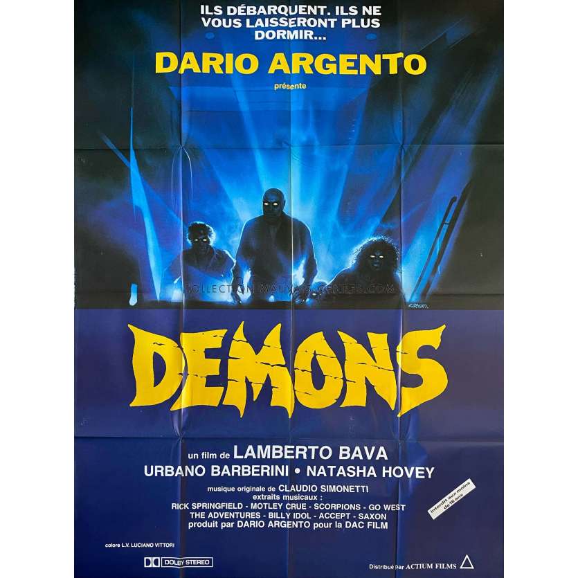 DEMONS Affiche de cinéma- 120x160 cm. - 1988 - Michele Soavi, Lamberto Bava