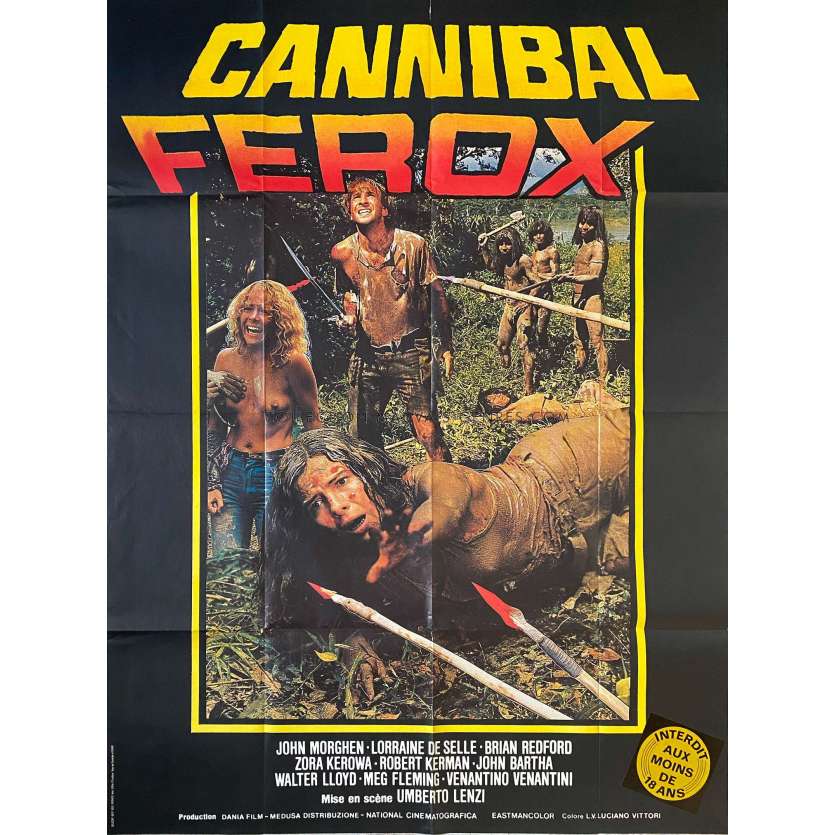 CANNIBAL FEROX Affiche de film- 120x160 cm. - 1981 - Giovanni Lombardo Radice, Umberto Lenzi