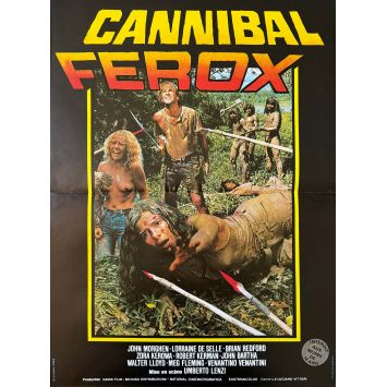 CANNIBAL FEROX Affiche de film- 40x54 cm. - 1981 - Giovanni Lombardo Radice, Umberto Lenzi