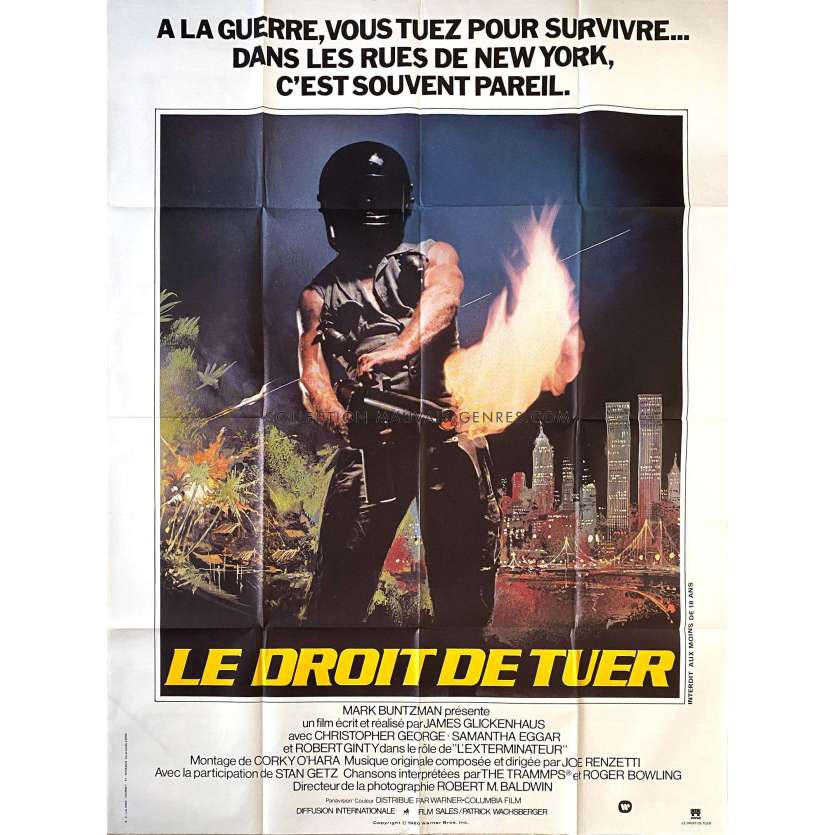 LE DROIT DE TUER Affiche de film C8 - 120x160 cm. - 1980 - Robert Ginty, James Glickenhaus