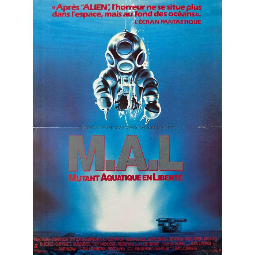 DEEPSTAR SIX French Movie Poster- 15x21 in. - 1986 - Sean S. Cunningham, Greg Evigan