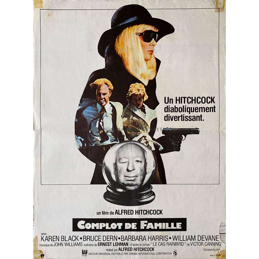 FAMILY PLOT French Movie Poster- 15x21 in. - 1976 - Alfred Hitchcock, Bruce Dern