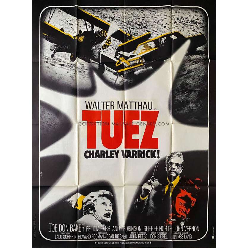 CHARLEY VARRICK French Movie Poster- 47x63 in. - 1973 - Don Siegel, Walter Matthau