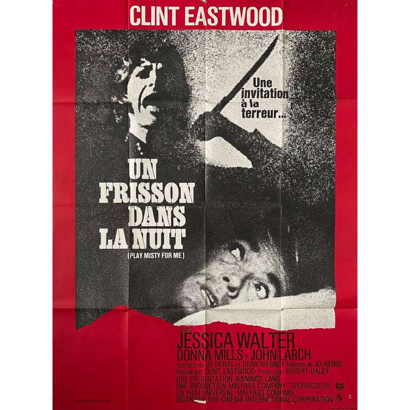 UN FRISSON DANS LA NUIT Affiche de film- 120x160 cm. - 1971 - Jessica Walter, Clint Eastwood