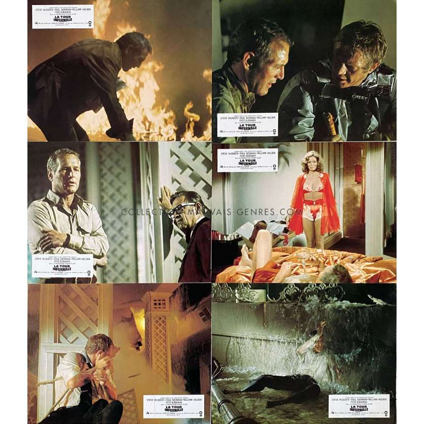 LA TOUR INFERNALE Photos de film x6 - 22x28 cm. - 1974 - Steve McQueen, John Guillermin