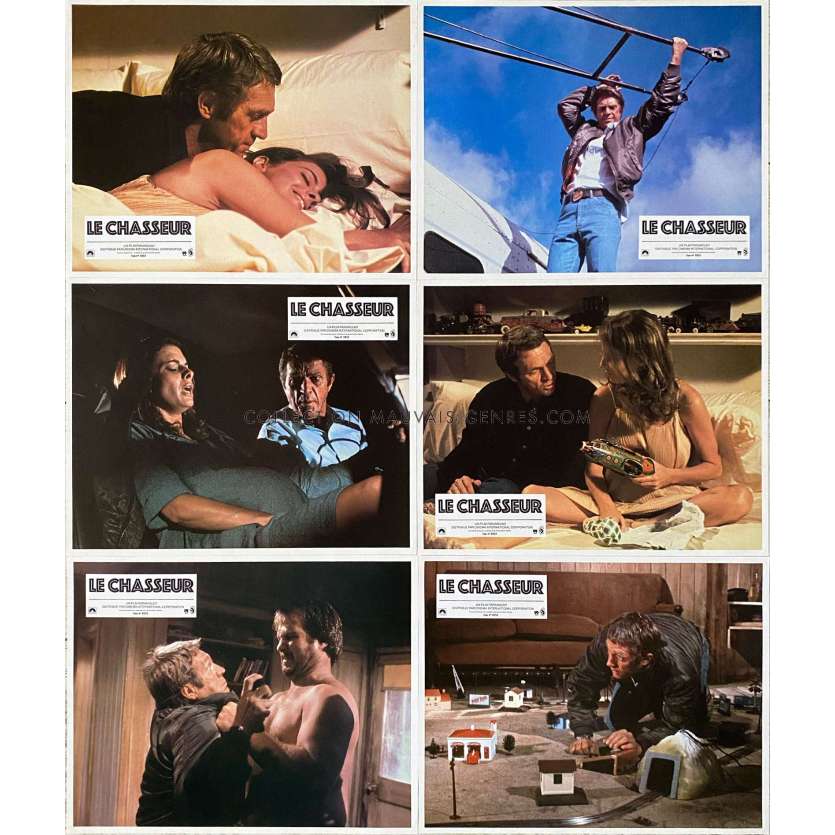 THE HUNTER French Lobby Cards x6 - 9x12 in. - 1980 - Buzz Kulik, Steve McQueen