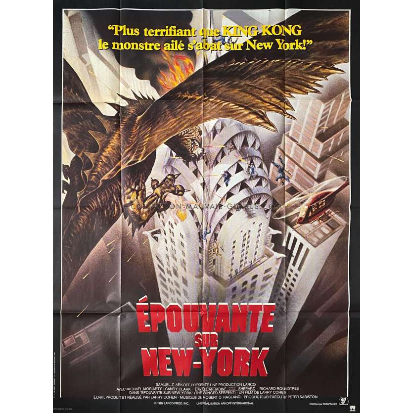 Q - THE WINGED SERPENT French Movie Poster- 47x63 in. - 1982 - Larry Cohen, David Carradine