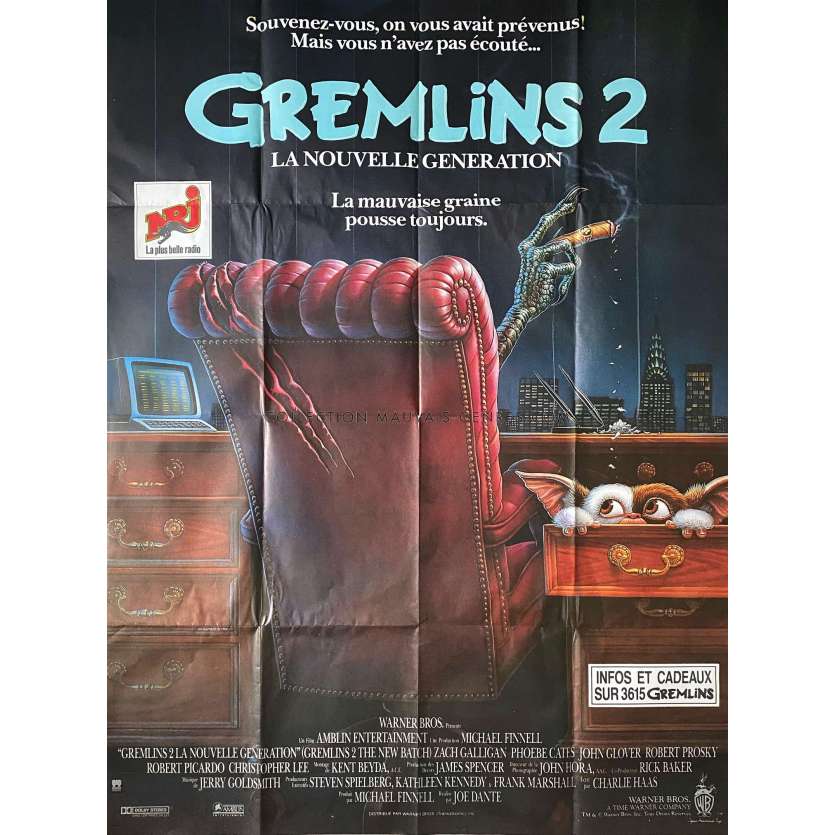 GREMLINS 2 Affiche de film- 120x160 cm. - 1990 - Zach Galligan, Joe Dante