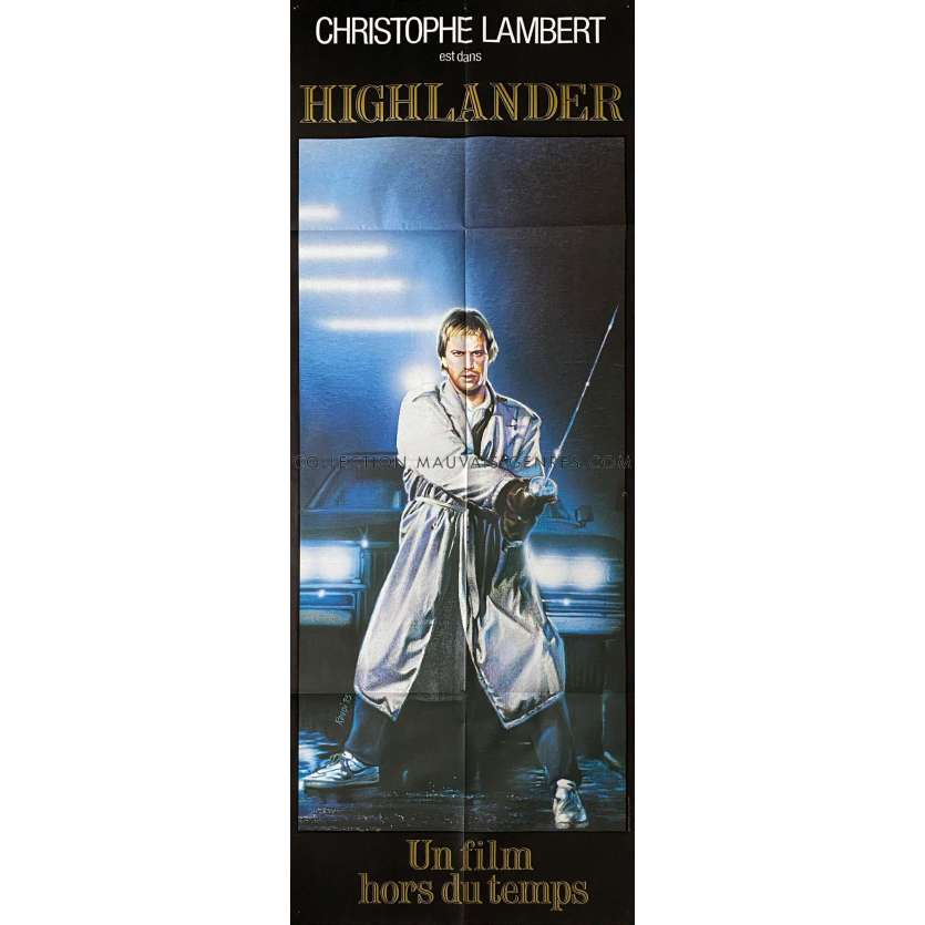 HIGHLANDER Affiche de film Style Lambert City - 60x160 cm. - 1985 - Christophe Lambert, Russel Mulcahy