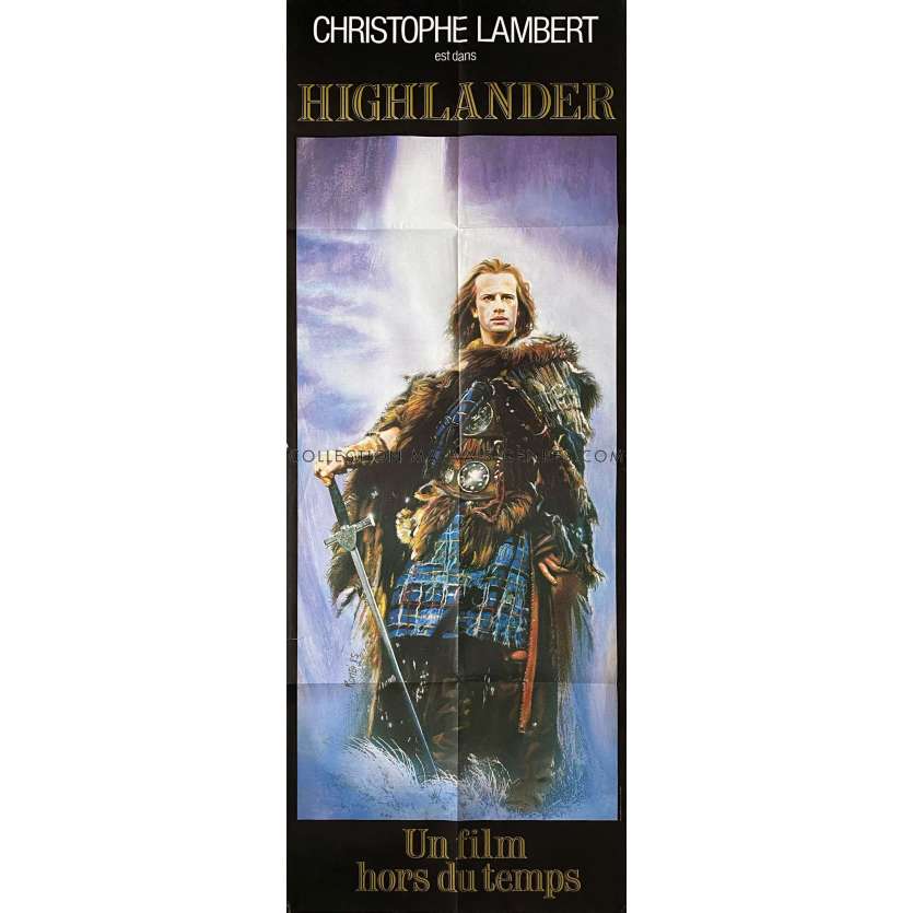 HIGHLANDER Affiche de film Style Lambert Kilt - 60x160 cm. - 1985 - Christophe Lambert, Russel Mulcahy