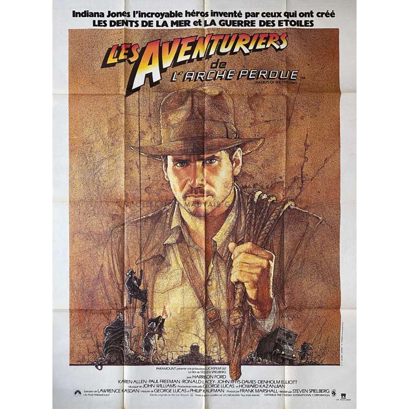 INDIANA JONES - LES AVENTURIERS DE L'ARCHE PERDUE Affiche de film- 120x160 cm. - 1981 - Harrison Ford, Steven Spielberg