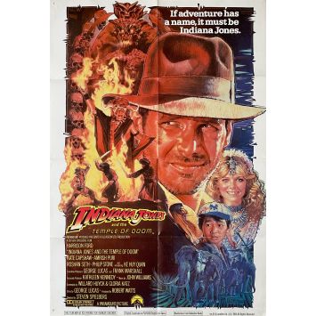 INDIANA JONES AND THE TEMPLE OF DOOM U.S Movie Poster Intl. - 27x40 in. - 1984 - Steven Spielberg, Harrison Ford