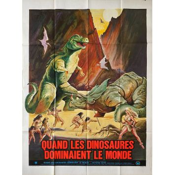 WHEN DINOSAURS RULED THE EARTH French Movie Poster- 47x63 in. - 1970 - Val Guest, Victoria Vetri