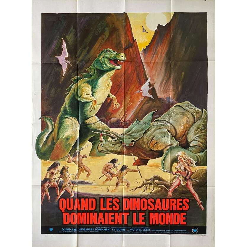 QUAND LES DINOSAURES DOMINAIENT LE MONDE Affiche de film- 120x160 cm. - 1970 - Victoria Vetri, Val Guest