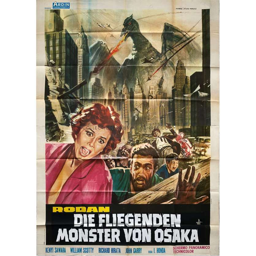 RODAN Affiche de film En 2 panneaux. - 140x200 cm. - 1956/R1968 - Kenji Sahara, Ishirô Honda