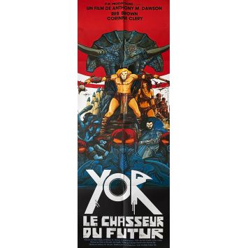 YOR THE HUNTER FROM THE FUTURE French Movie Poster- 23x63 in. - 1983 - Antonio Margheriti, Reb Brown