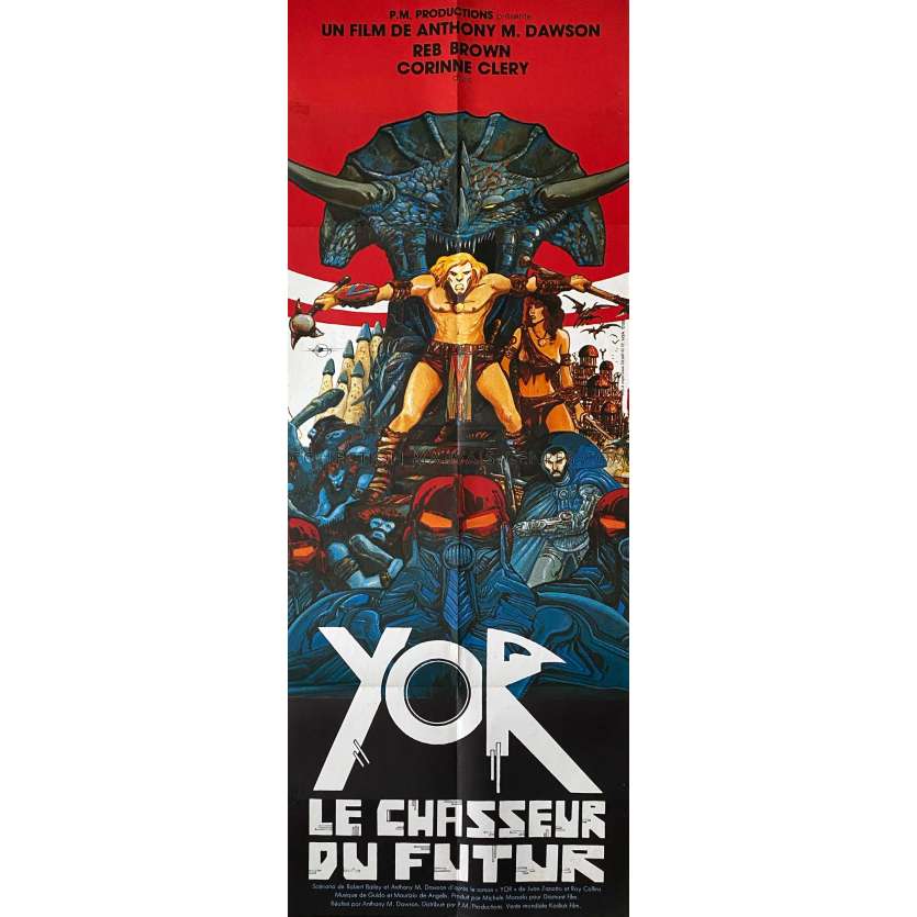 YOR THE HUNTER FROM THE FUTURE French Movie Poster- 23x63 in. - 1983 - Antonio Margheriti, Reb Brown