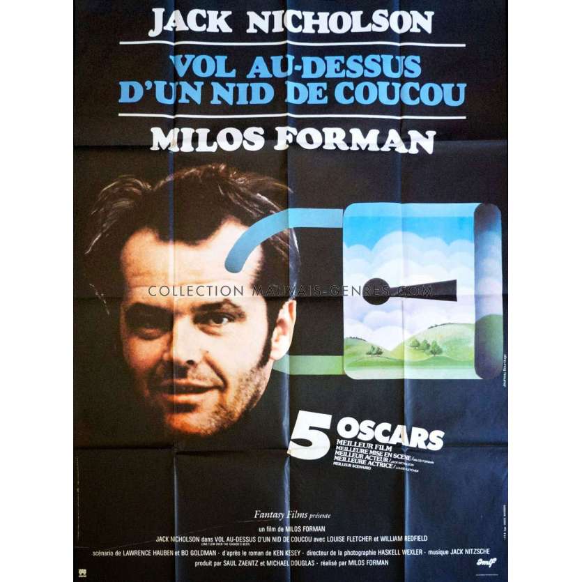 VOL AU DESSUS D'UN NID DE COUCOU Affiche de film120x160 - 1975 - Jack Nicholson, Milos Forman