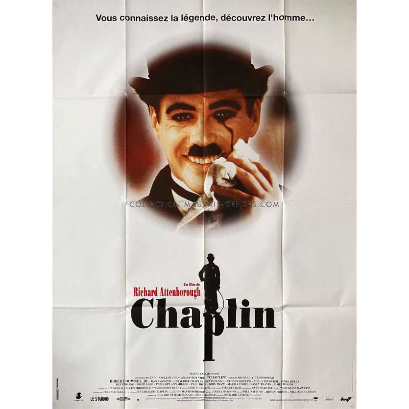 CHAPLIN French Movie Poster- 47x63 in. - 1992 - Richard Attenborough, Robert Downey Jr.