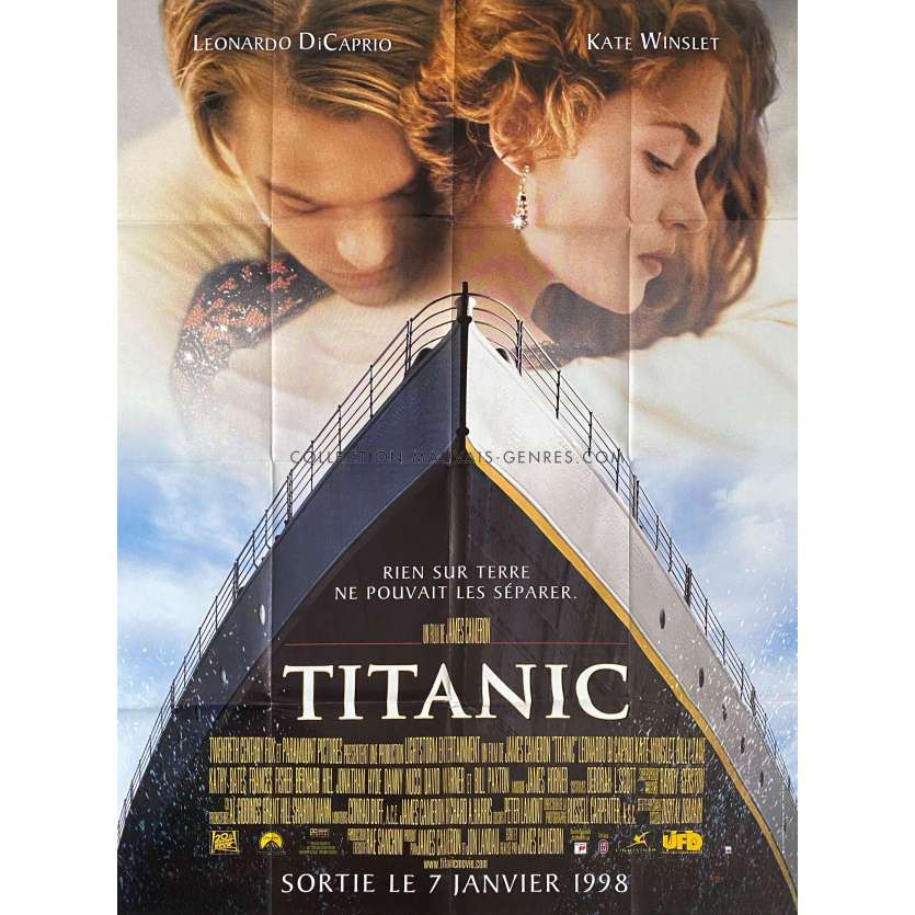 TITANIC Affiche de film Def style. - 120x160 cm. - 1997 - James Cameron, Leonardo DiCaprio