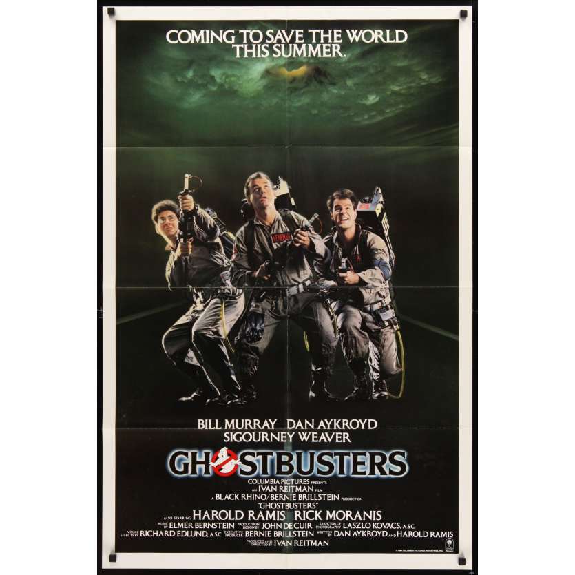 GHOSTBUSTERS Advance Movie Poster '84 Bill Murray, Dan Aykroyd, Sigourney Weaver