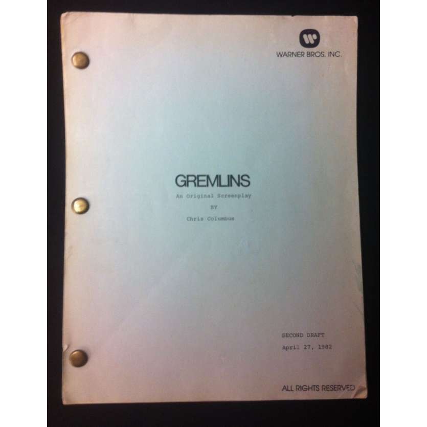 GREMLINS Scénario de production '82 Chris Colombus, Joe Dante Script