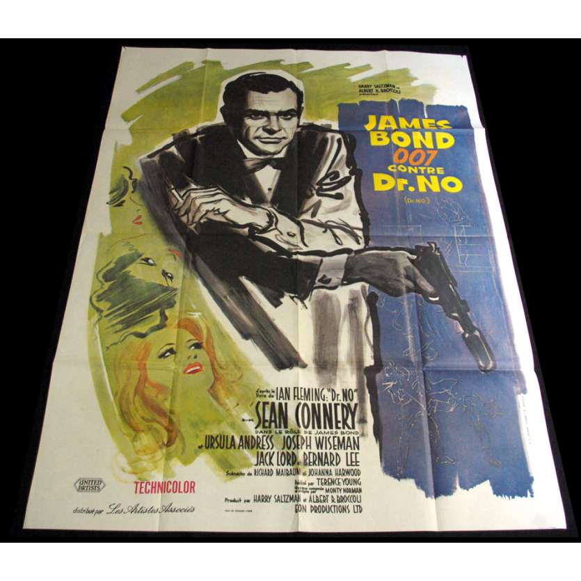 JAMES BOND Contre Dr No Affiche 120x160 FR R70 S. Connery 007 Movie Poster