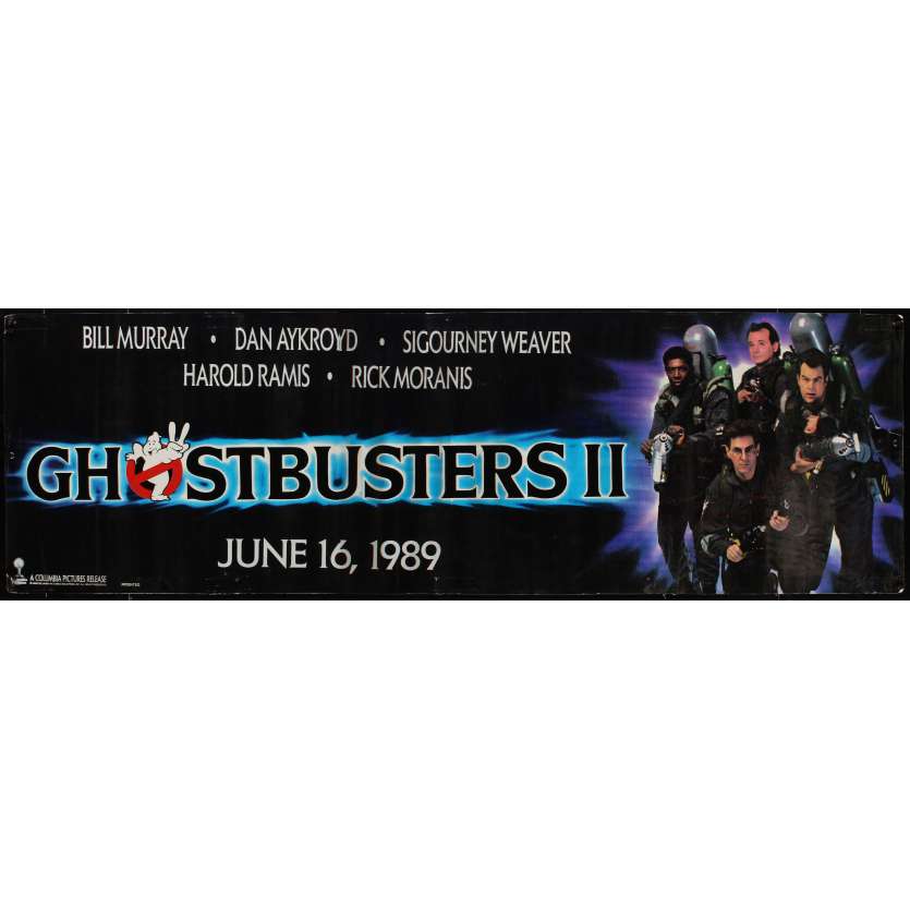 GHOSTBUSTERS 2 vinyl banner '89 Bill Murray, Aykroyd, Harold Ramis, Ernie Hudson, Reitman